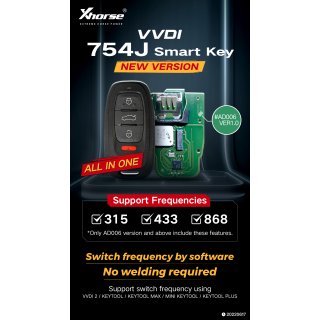 XSADJ1EN  Funkschlüssel kompatibel Für Audi Smartkeylessgo