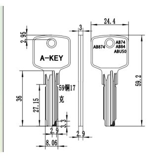 AB874 AB74 AB84 AB124 CS62 Bohrmuldenschlüssel  Universal