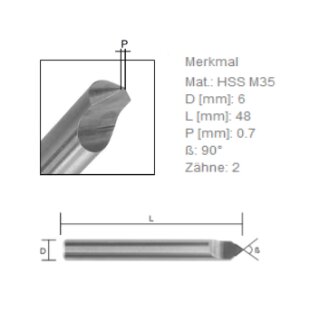 Fräser Ø 6.0mm - F1 - Widia