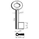 Stahlschlüssel Vollbart Ø6,5mm gerader Bart...