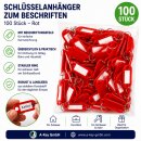 Schlüsselanhänger rot 100 Stück