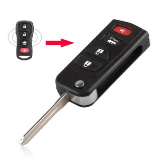 Funkschlüssel-Umbauset 3+1 Tasten kompatibel für Nissan - NIRC150