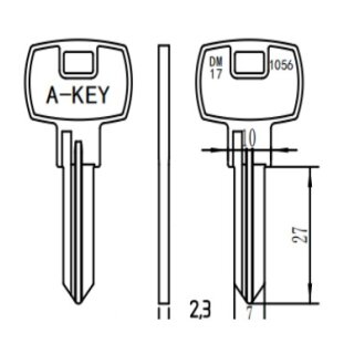 DM17  1056  DM19   DO12 DOM-12D  - Zylinderschlüssel