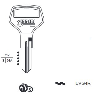 EVG4R  Errebi - Zylinderschlüssel
