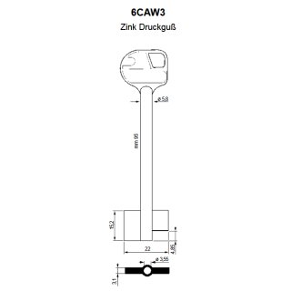 Tresorschlüssel Safe Rohling Wittkopp 6CAW3 Silca Keyblank 