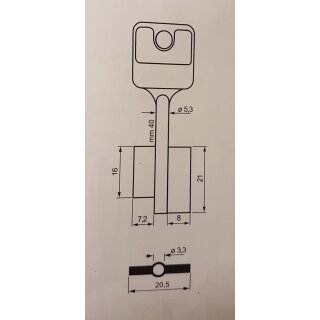 Tresorschlüssel Safe Schließfachschlüssel Keyblank Silca 6CAW4 Mietfachschlüssel