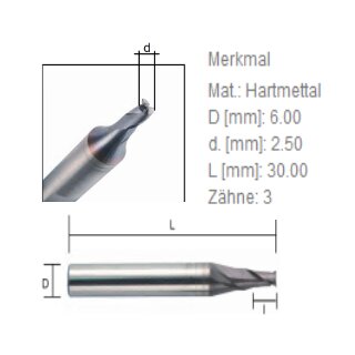 Fräser Ø 6.0mm - 01L- D742606ZB