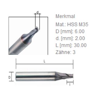 Fräser Ø 6.0mm - 02L - D743671ZB