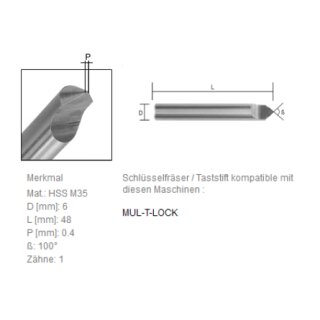 Fräser Ø 6.0mm - F12A - D701091ZB