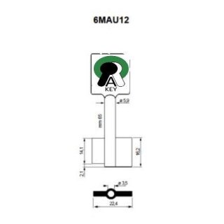6MAU12 Tresorschlüssel Maurer