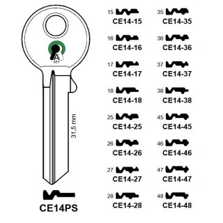 CE14PS - CE129-77 - CS129-77 Universal Schließanlagenschlüssel