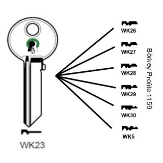 WK23   1159/2 1158-0 WI42  WK28 --  Universalschlüssel