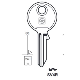 SV4R Silca  1498%  SV5F  -  Zylinderschlüssel