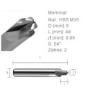 Fräser Ø 6.0mm - von F1 bis 300 F52