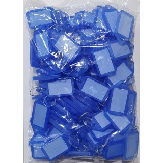 100 Schlüsselschilder blau zum beschriften Kofferanhänger