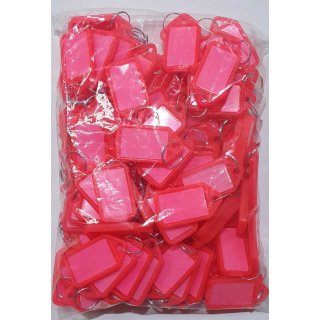 100 Schlüsselschilder pink zum beschriften Kofferanhänger